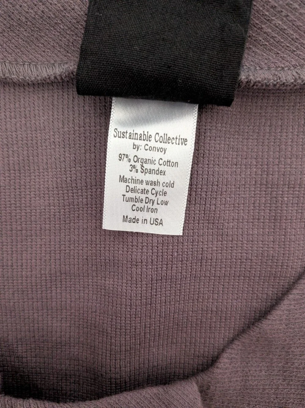 Sustainable Collective by Convoy Organic Cotton Peplum Cardigan L Gray Purple